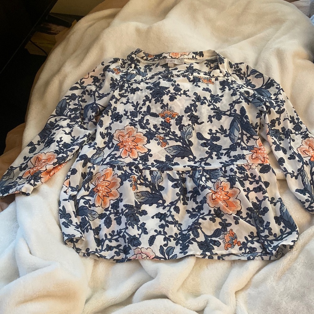 Loft Petite Patterned Work Blouse - image 1